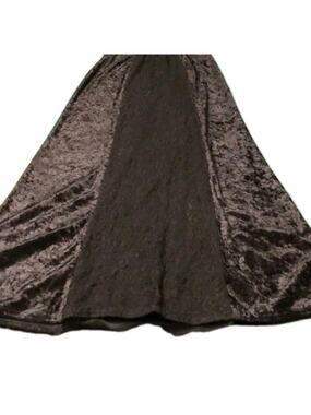 Morbid Threads Y2k Maxi Skirt XL Black Velvet Lace Whimsigoth Dark Romantic Goth